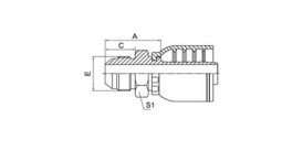 SS16711-RW JIC MALE 74° CONE (ISO 8434-2--SAE J514)