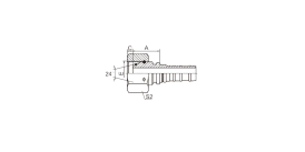 SS20513-W METRIC FEMALE 24° CONE O-RING H.T. (ISO 12151-2---DIN 3865)