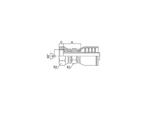 SS22611D-RW BSP FEMALE 60° CONE DOUBLE HEXAGON