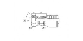 SS26711D-RW JIC FEMALE 74° CONE SEAT DOUBLE HEXAGON SAE J514