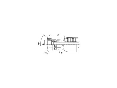 SS26711D-RW JIC FEMALE 74° CONE SEAT DOUBLE HEXAGON SAE J514