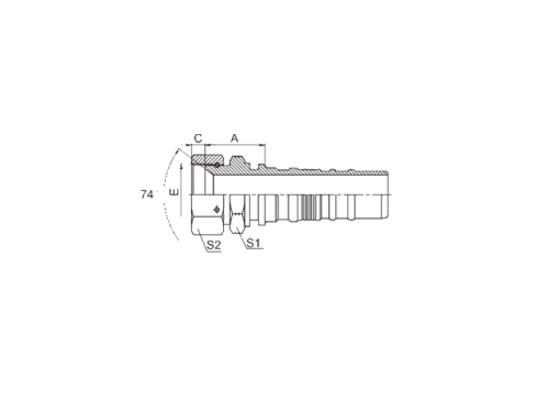 SS26713D-W JIC FEMALE 74° CONE SEAT