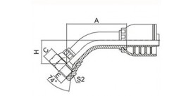 SS26741-RW 45° JIC FEMALE 74° CONE SEAT SAE J514