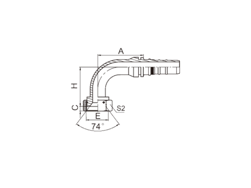 SS26793-W 90° JIC FEMALE 74° CONE SEAT