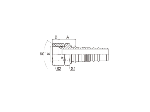 SS29613-W JIS GAS FEMALE 60° CONE SEAT