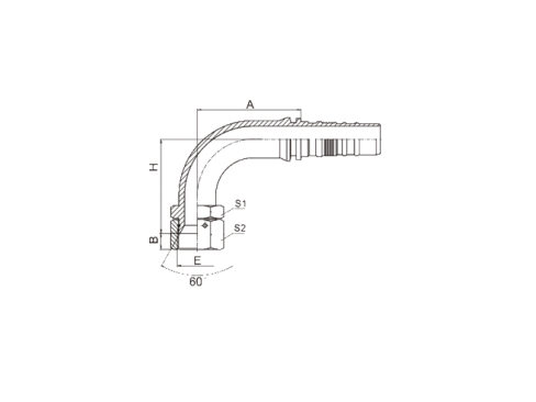 SS29693-W 90° JIS GAS FEMALE 60° CONE SEAT