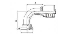 SS87391-RW 90° SAE FLANGE 3000 PSI (ISO 12151-3—SAE J516)