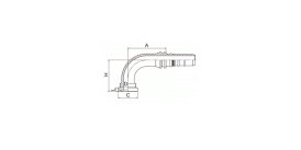 SS87693 90° SAE FLANGE 6000 PSI