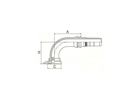 SS87693 90° SAE FLANGE 6000 PSI