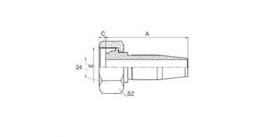 SS20418-R5T METRIC FEMALE 24° CONE SEAT L.T.