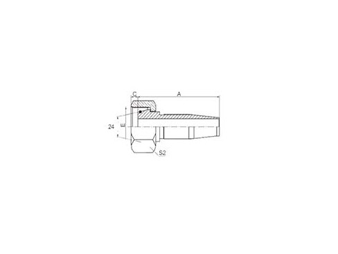 SS20518-R5T METRIC FEMALE 24° CONE SEAT H.T.