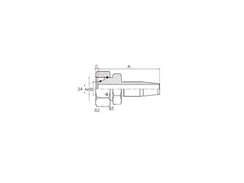 SS20518D-R5 METRIC FEMALE 24° CONE O-RING H.T.