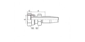 SS24218D-R5 ORFS FEMALE FLAT SEAT DOUBLE HEXAGON