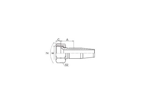 SS26718-R5T JIC FEMALE 74° CONE SEAT