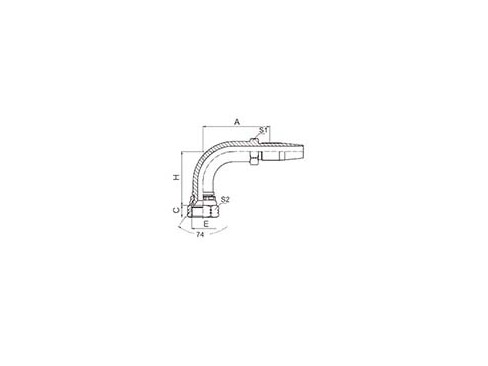 SS26798D-R5 90° JIC FEMALE 74° CONE SEAT