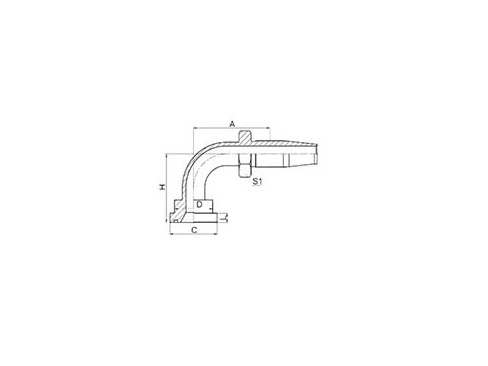 SS87398D-R5 90° SAE FLANGE 3000 PSI