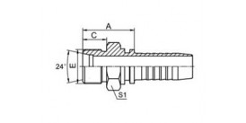 SS10411 METRIC MALE 24° CONE SEAT L.T. (DIN 3853)