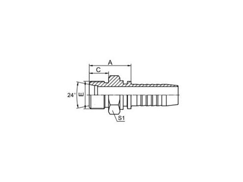 SS10411 METRIC MALE 24° CONE SEAT L.T. (DIN 3853)