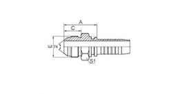 SS10711 GB METRIC MALE 74° CONE