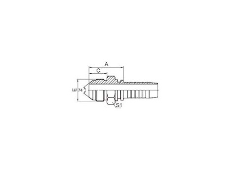 SS10711 GB METRIC MALE 74° CONE