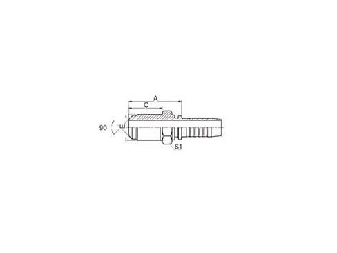 SS10811L METRIC MALE 90° CONE