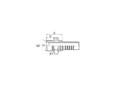 SS12611A BSP MALE DOUBLE USE FOR 60° CONE SEAT OR BONDED SEAL