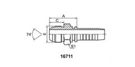 SS16711 JIC MALE 74° CONE (ISO 8434-2--SAE J514)