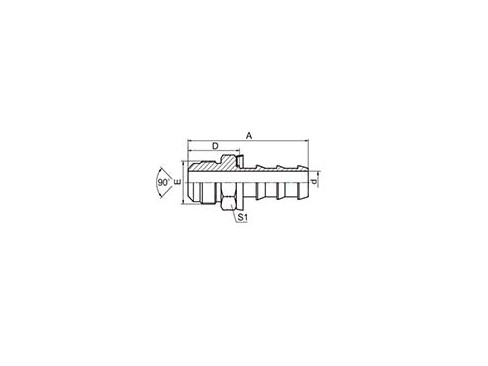 SS17811-PO SAE MALE 90° CONE