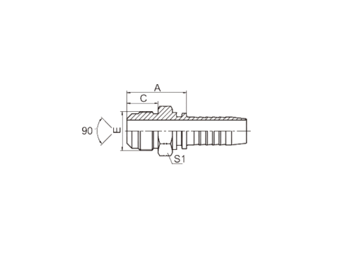 SS17811 SAE MALE 90° CONE SAE J513