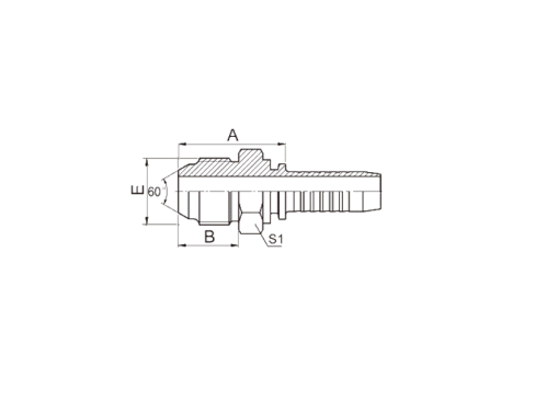 SS18611 JIS METRIC MALE 60° CONE SEAT