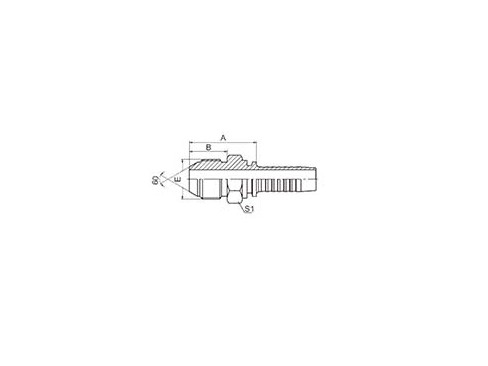 SS19611 JIS BSPP MALE 60° CONE SEAT