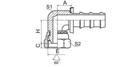 SS22691K-PO 90° BSP COMPACT FEMALE 60° CONE