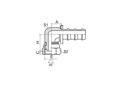 SS22691K-PO 90° BSP COMPACT FEMALE 60° CONE