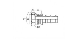 SS26711-PO JIC FEMALE 74° CONE SEAT