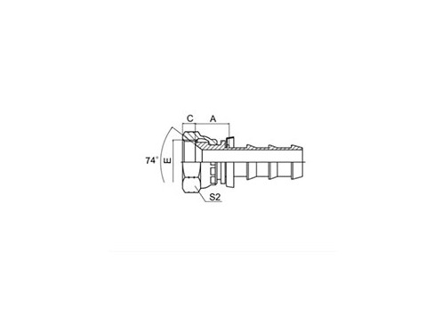 SS26711-PO JIC FEMALE 74° CONE SEAT