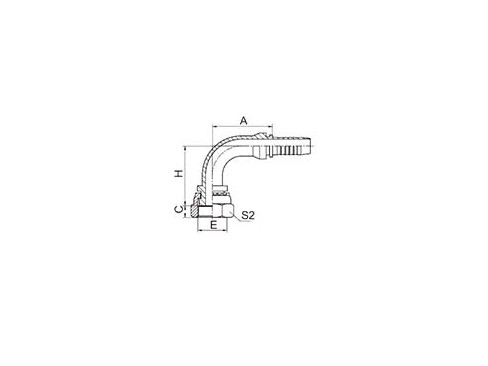 SS20291 90° METRIC FEMALE FLAT SEAT