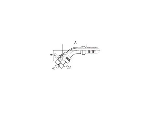 SS20641 45° METRIC FEMALE 60° CONE