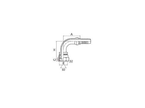 SS20691 90° METRIC FEMALE 60° CONE