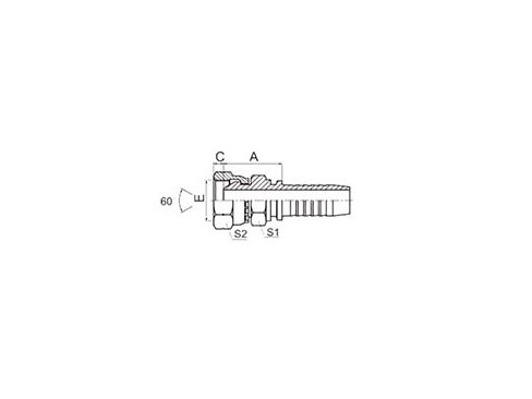 SS22611D-SM BSP FEMALE 60° CONE DOUBLE HEXAGON