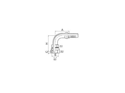 SS22691D-SM 90° BSP FEMALE 60° CONE DOUBLE HEXAGON