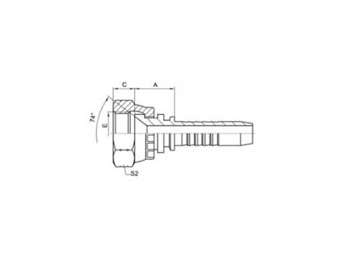 SS26711 JIC FEMALE 74° CONE SEAT (SAE J514)