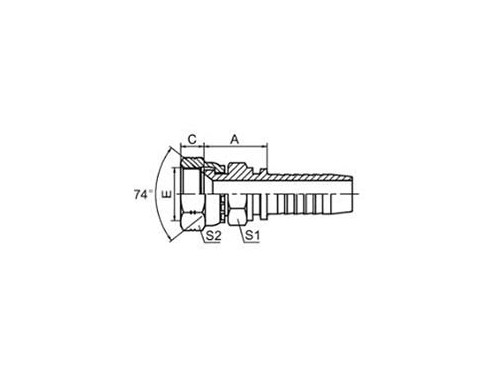 SS26711D-SM JIC FEMALE 74° CONE SEAT DOUBLE HEXAGON (SAE J514)