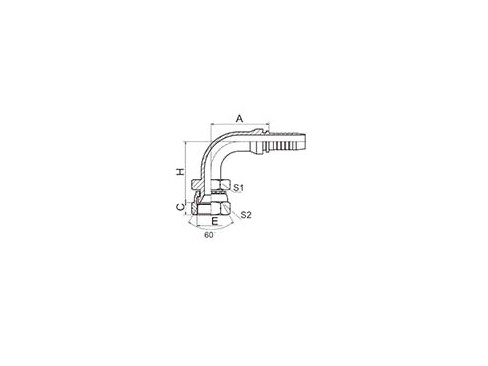 SS29691 90° JIS GAS FEMALE 60° CONE SEAT (JIS B8363)