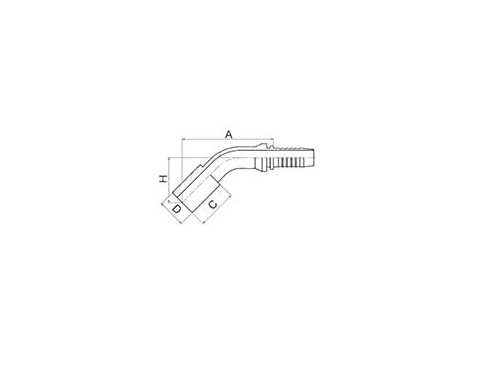 SS50041 45° METRIC STANDPIPE STRAIGHT