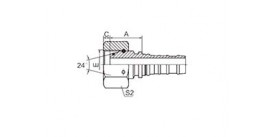 20513-W METRIC FEMALE 24° CONE O-RING H.T. (ISO 12151-2---DIN 3865)