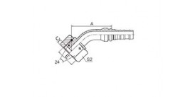 20543-W 45° METRIC FEMALE 24° CONE O-RING H.T.