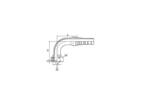 22693-W 90° BSP FEMALE 60° CONE