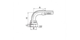 20291 90° METRIC FEMALE FLAT SEAT