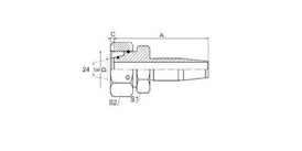 20418D-R5 METRIC FEMALE 24° CONE O-RING L.T.