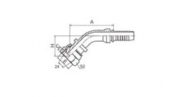 20441 45° METRIC FEMALE 24° CONE O-RING L.T. (ISO 12151-2--DIN 3865)